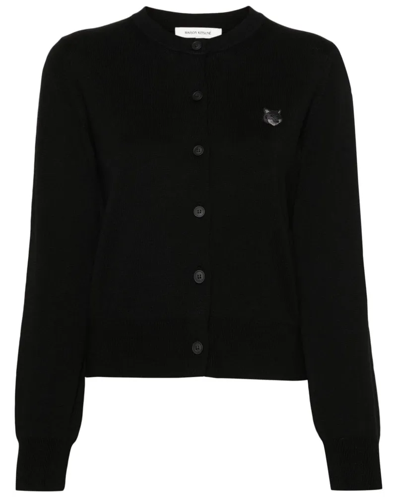 Kitsuné Bold Fox Cardigan - Schwarz Schwarz