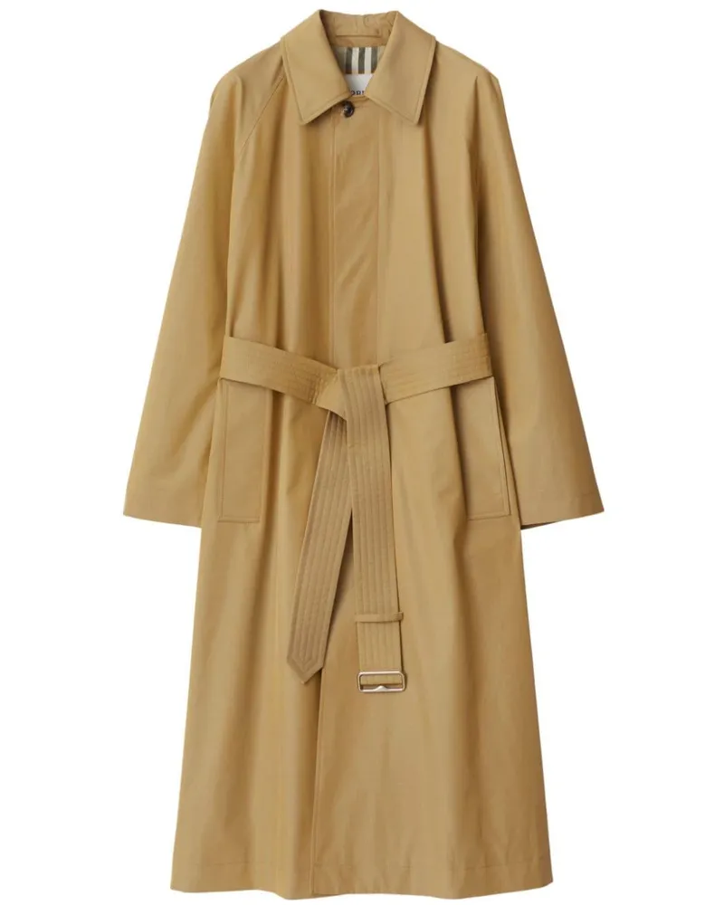Burberry Langer Gabardine-Mantel - Nude Nude