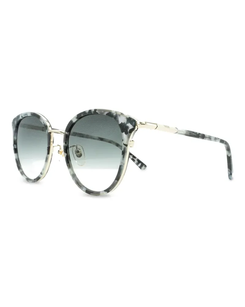 MCM marble-effect round-frame sunglasses - Grau Grau