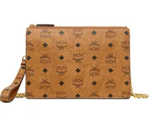 Clutch mit Monogramm - Nude