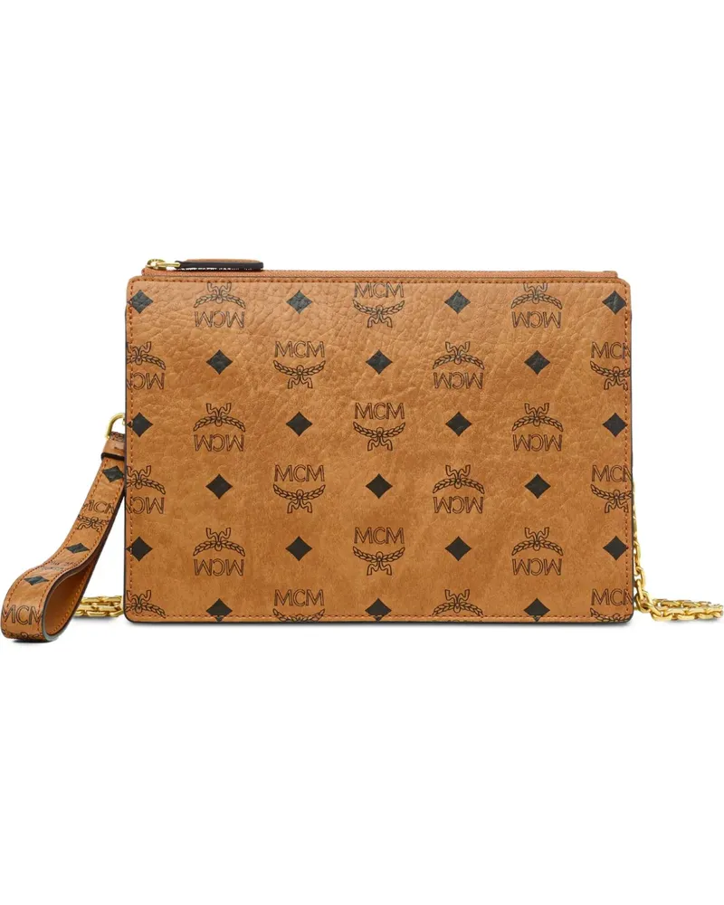 MCM Clutch mit Monogramm - Nude Nude