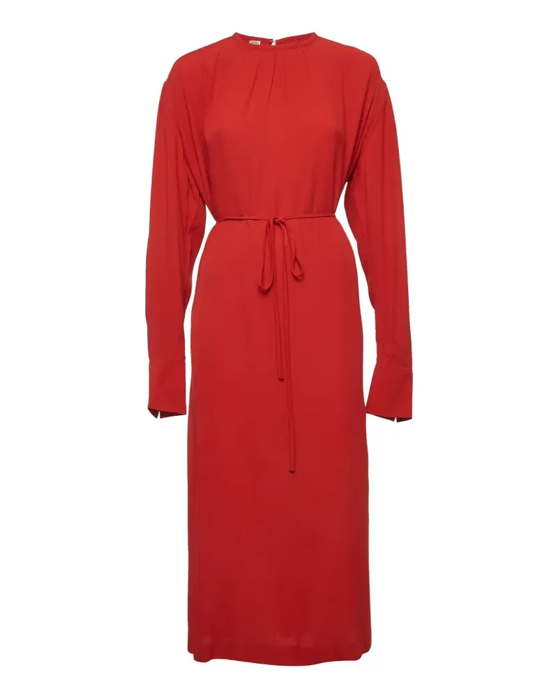 Totême Maxikleid mit gerafftem Ausschnitt und Gürtel - Rot Rot