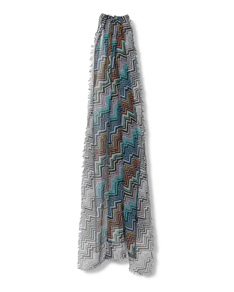 Missoni zigzag fringed scarf - Schwarz Schwarz