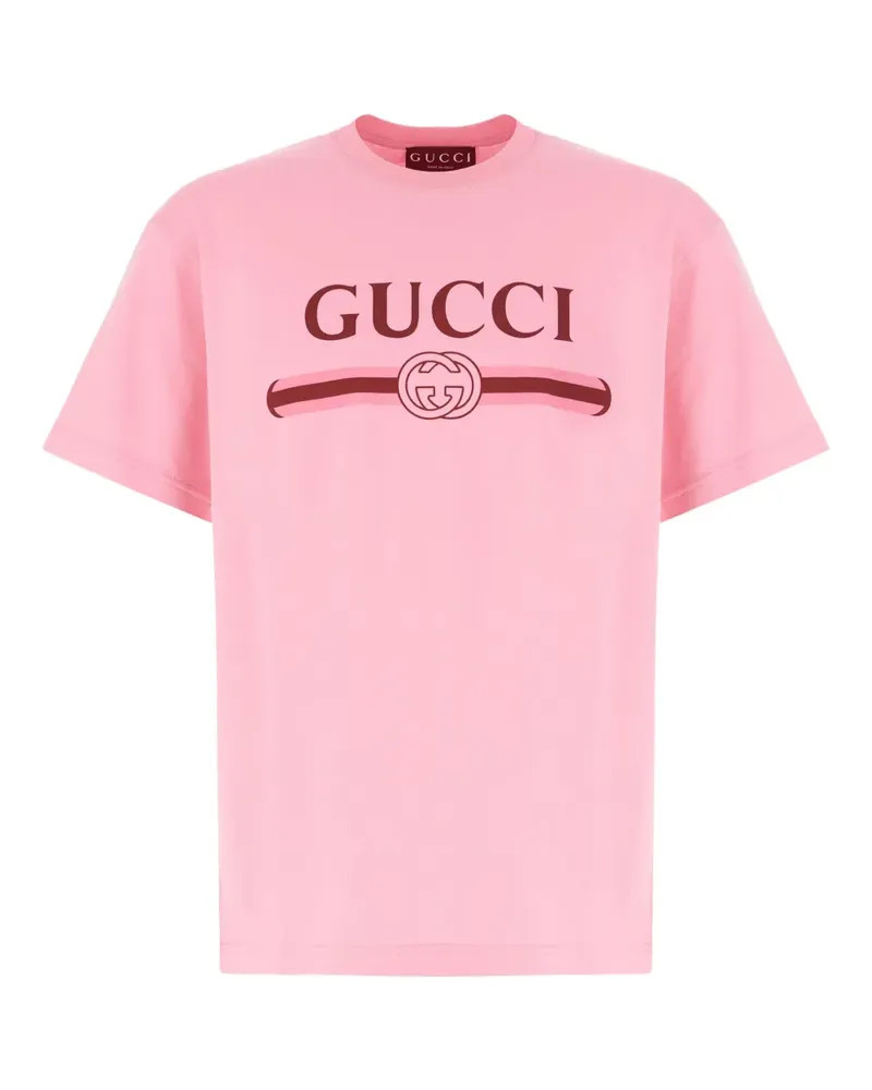 Gucci T-Shirt mit Logo-Print - Rosa Rosa