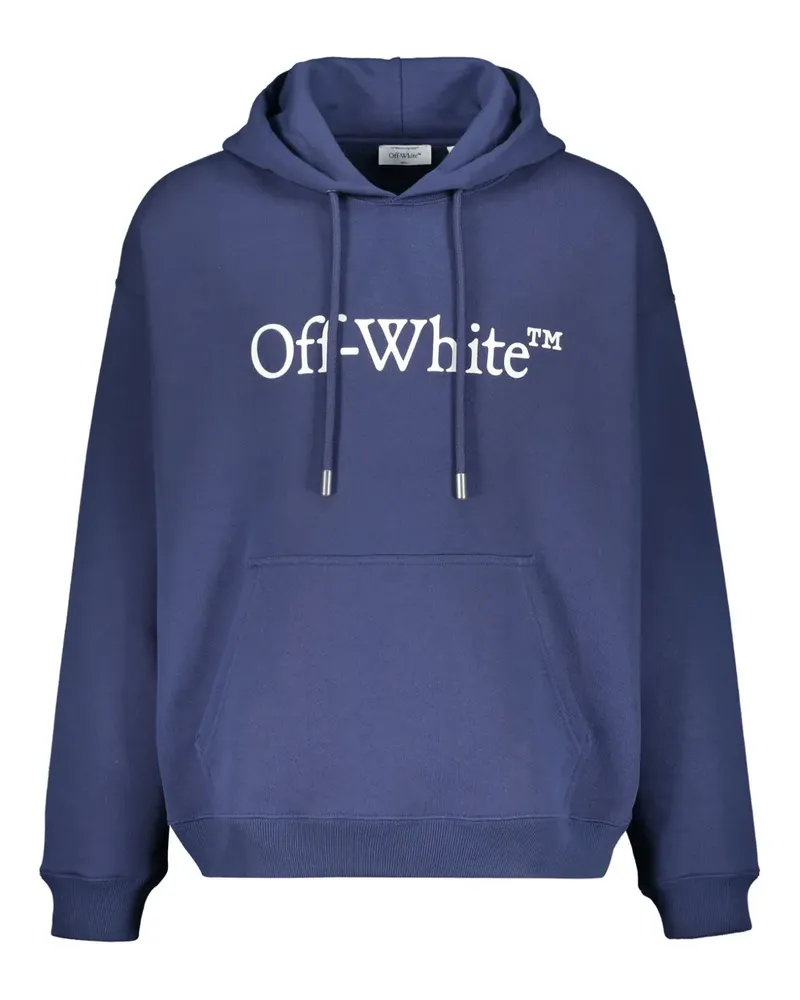 OFF-WHITE logo-print hoodie - Blau Blau