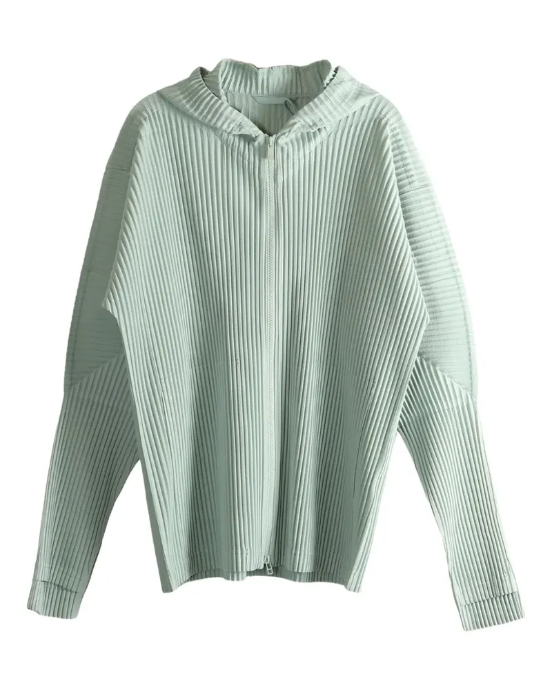 Issey Miyake pleated hooded jacket - Grün Grün