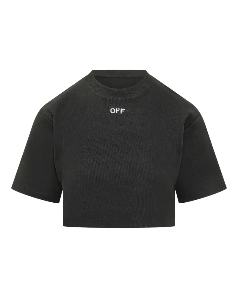 OFF-WHITE Off-stamp ribbed T-shirt - Schwarz Schwarz