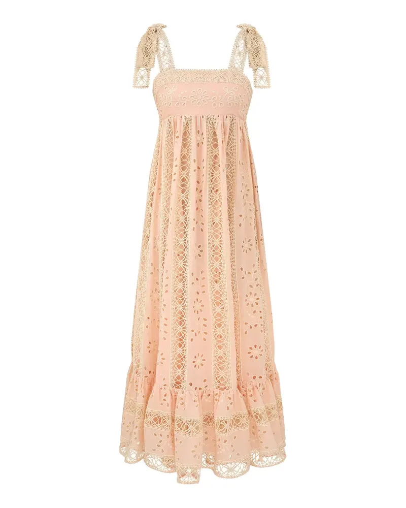 Zimmermann Strukturiertes Maxikleid mit Streifen - Rosa Rosa