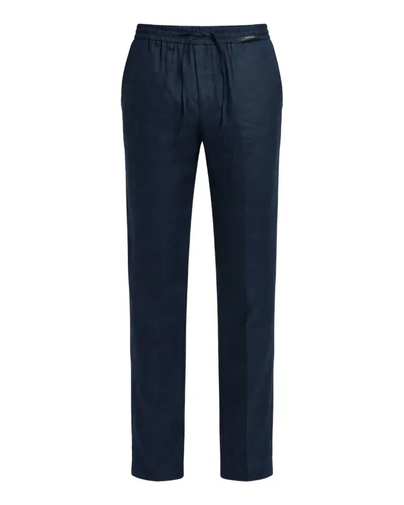 MICHAEL COAL drawstring-fastening linen trousers - Blau Blau