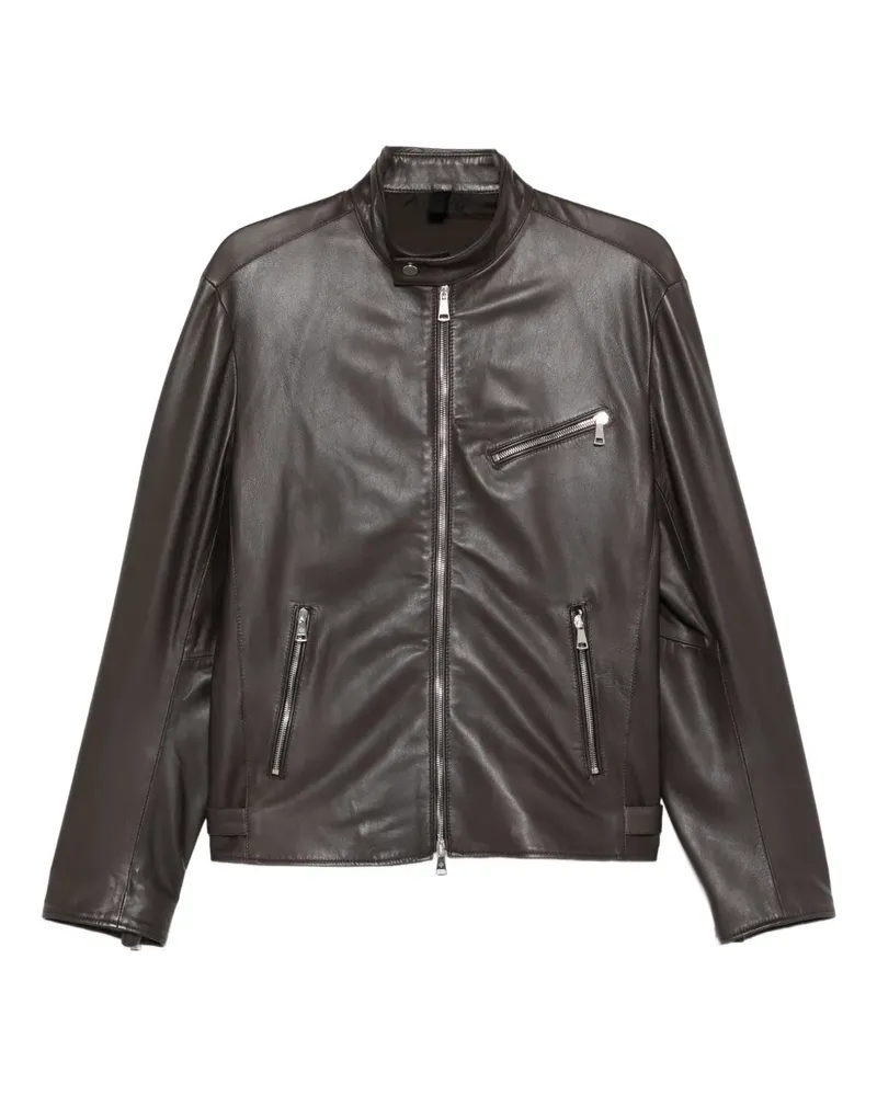 Tagliatore Lederjacke mit Reißverschluss - Braun Braun
