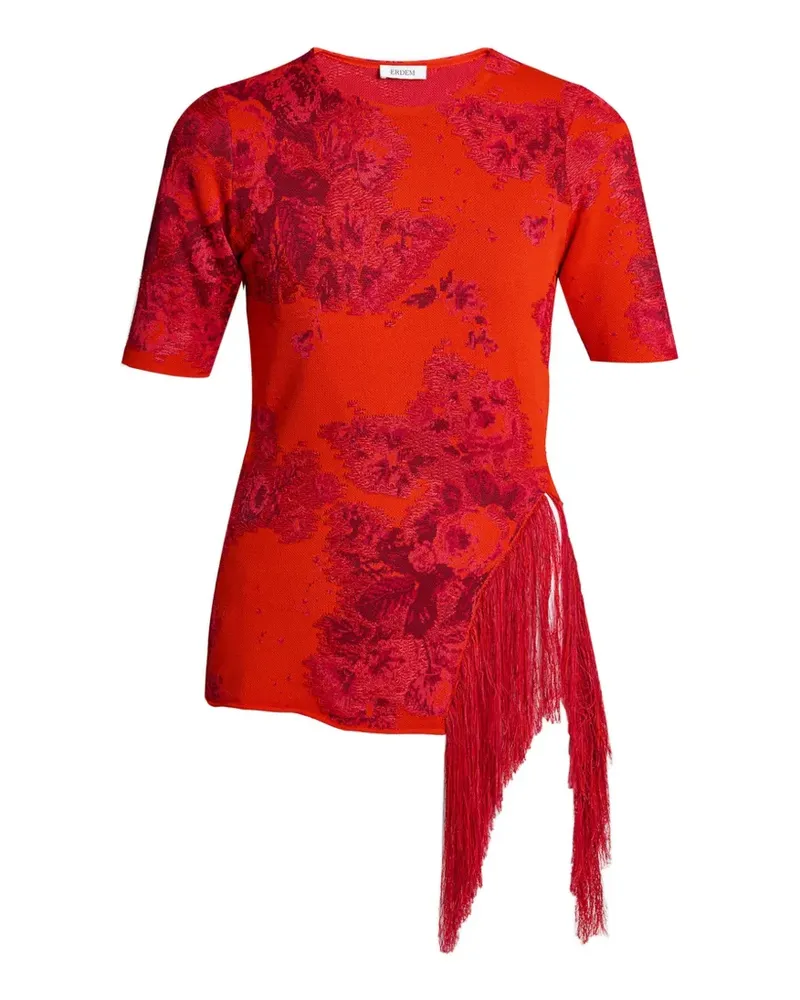Erdem Strickoberteil mit Blumenfransen - Rot Rot