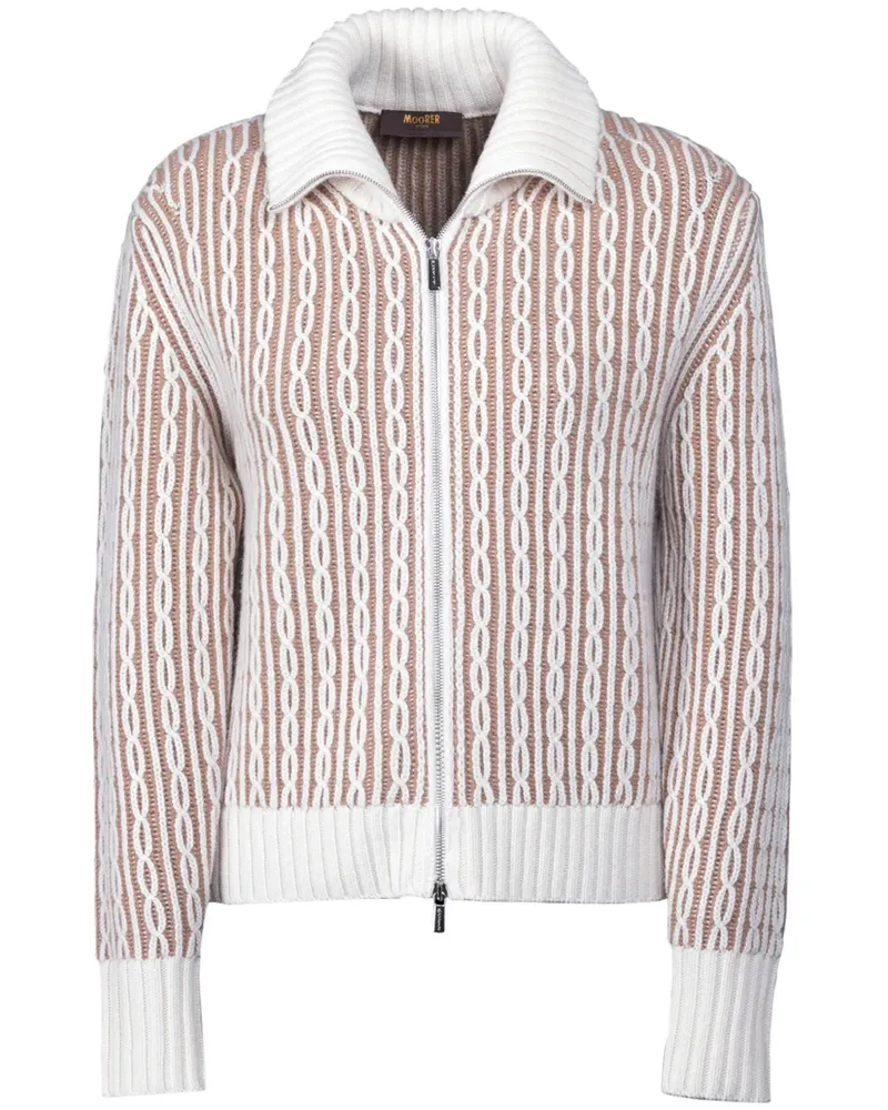 MOORER Malea Cardigan - Weiß Weiß