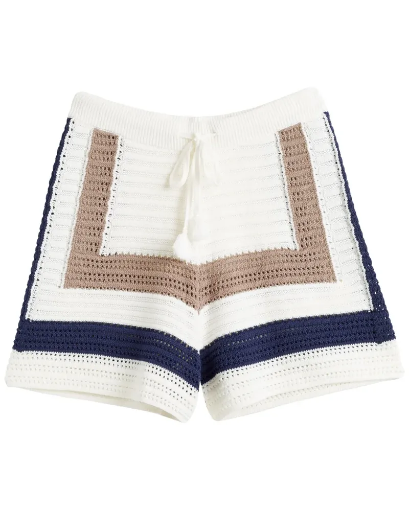 Chinti & Parker Gehäkelte Capri Shorts - Weiß Weiß
