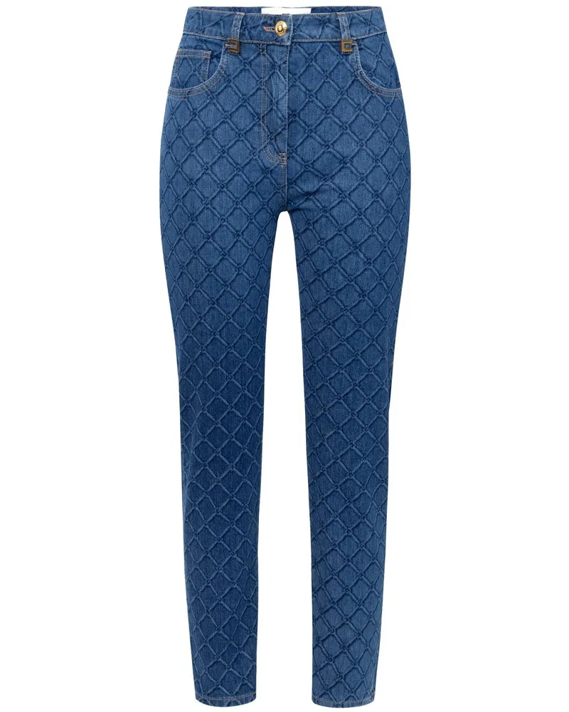 Elisabetta Franchi Jeans mit durchgehendem Rauten-Print - Blau Blau