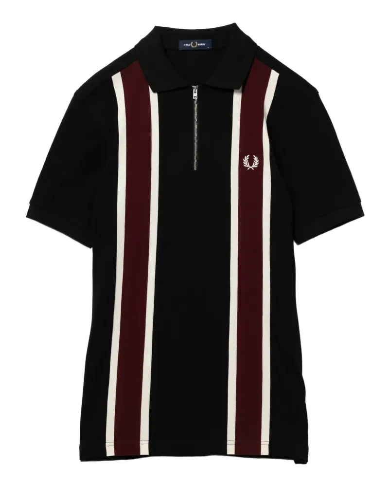 Fred Perry Tramline Poloshirt - Schwarz Schwarz