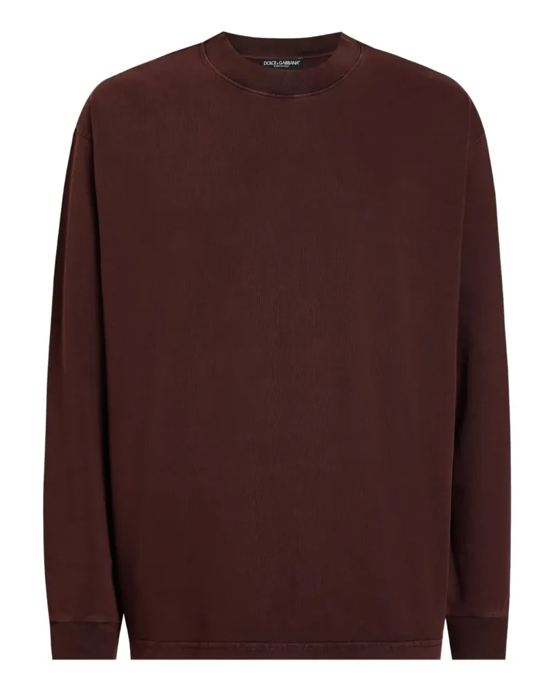 Dolce & Gabbana Langarmshirt mit Rundhalsausschnitt - Braun Braun