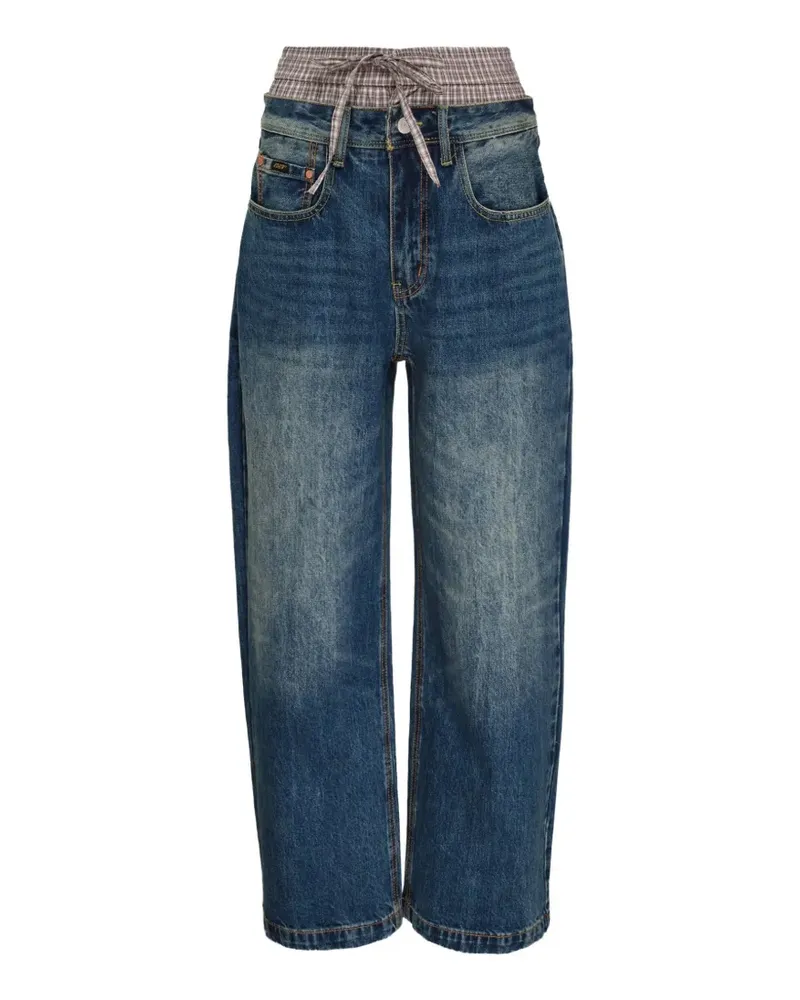 Andersson Bell Trunk layered-waist jeans - Blau Blau