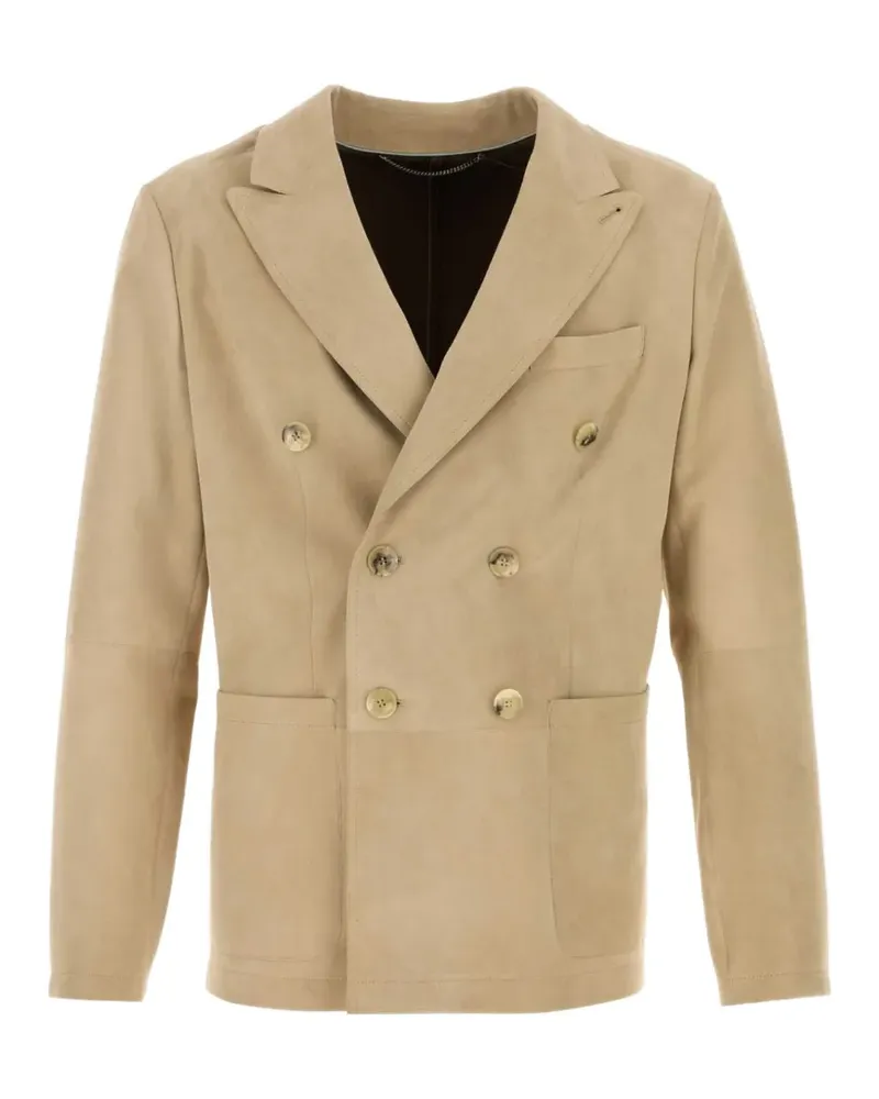 Canali suede blazer - Nude Nude