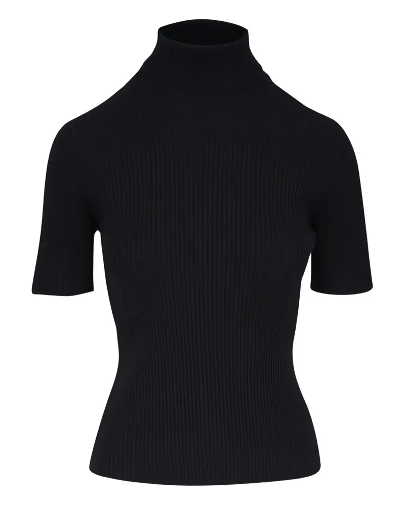 Giorgio Armani Geripptes Rollkragenoberteil - Schwarz Schwarz