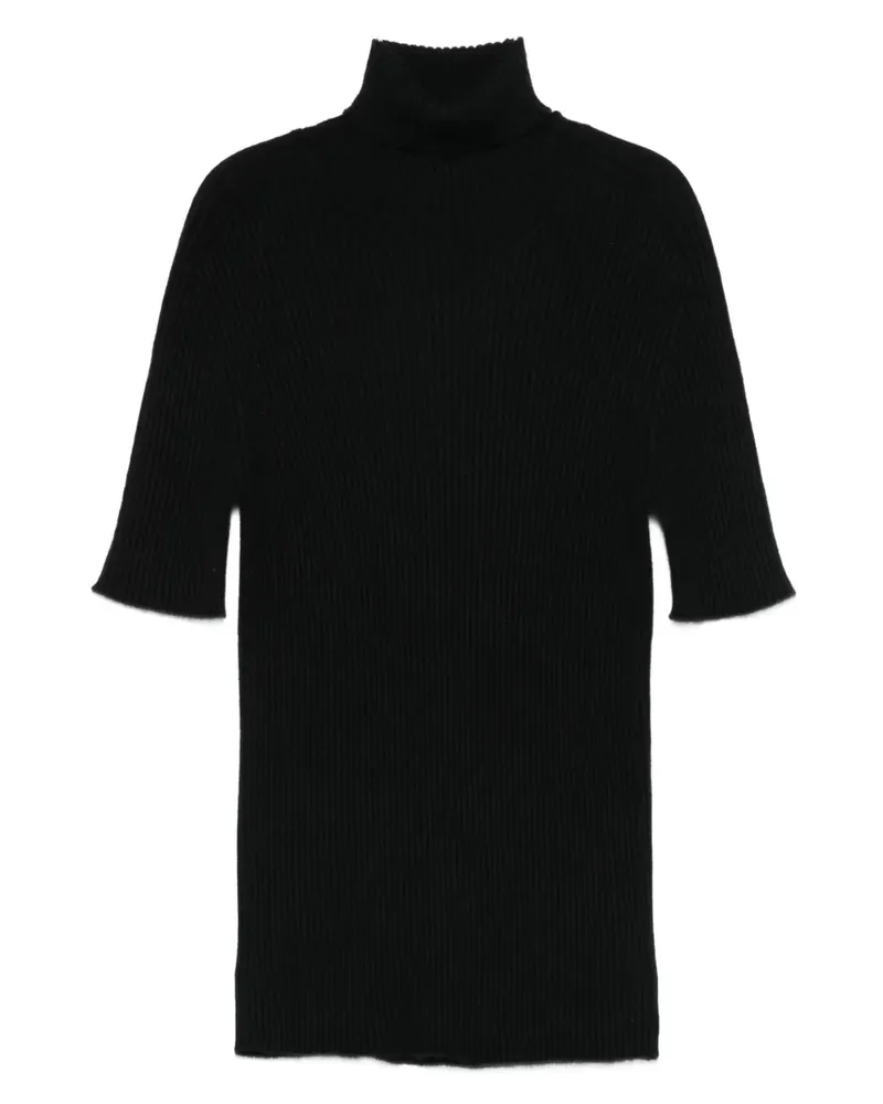 Giorgio Armani Geripptes Rollkragenoberteil - Schwarz Schwarz