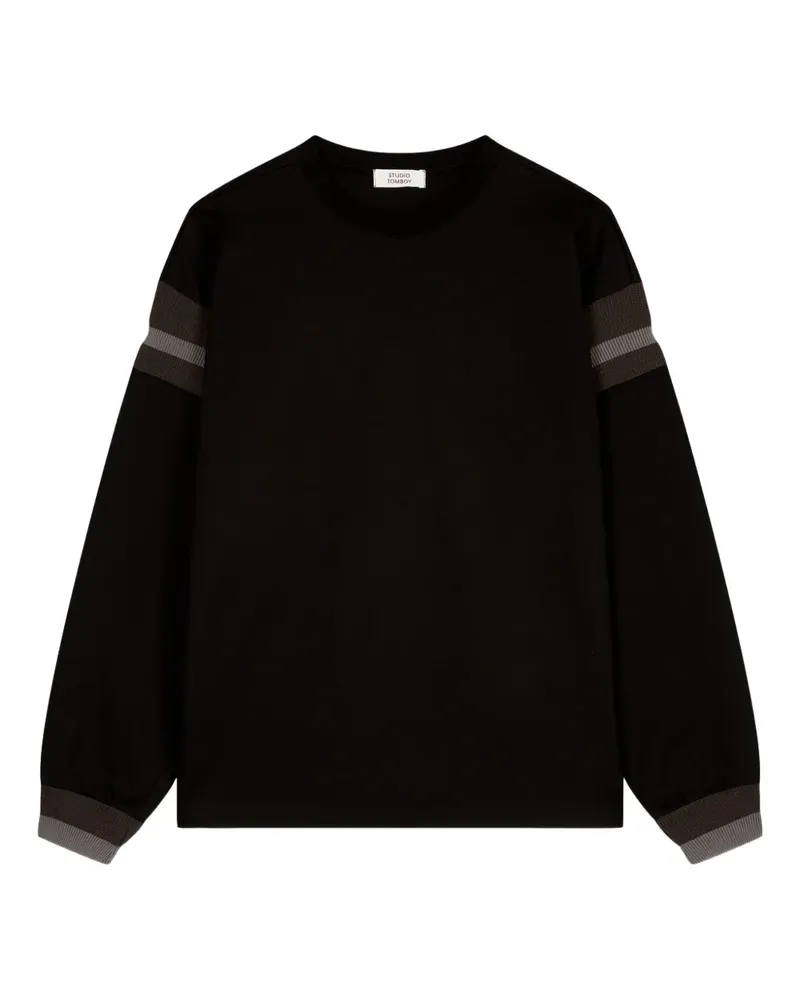 STUDIO TOMBOY Langarmshirt mit Armbinde - Schwarz Schwarz