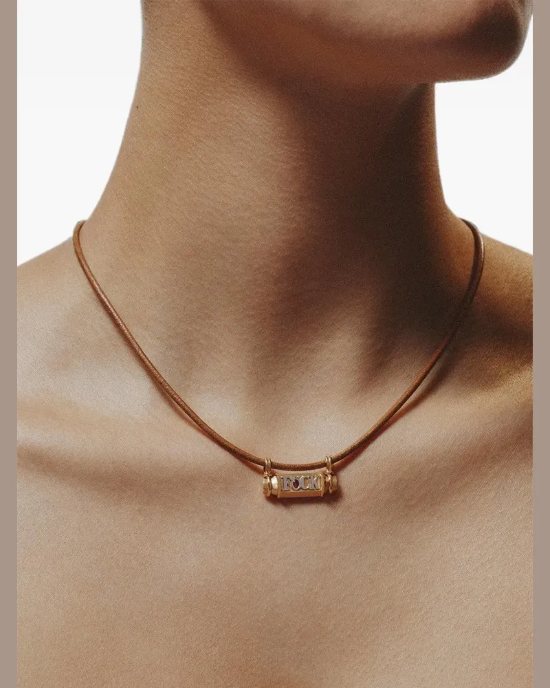 Marie Lichtenberg locket ruby necklace - Gold Gold