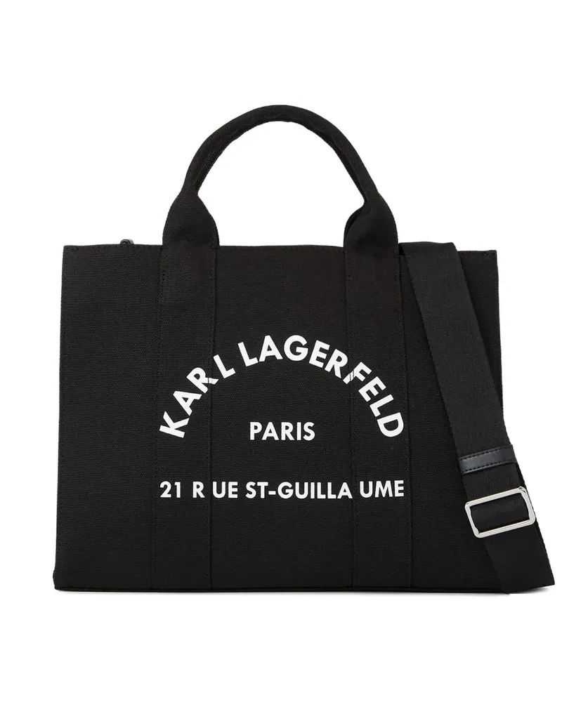 Karl Lagerfeld Mittelgroße Rue St-Guillaume Square Tote Bag - Schwarz Schwarz