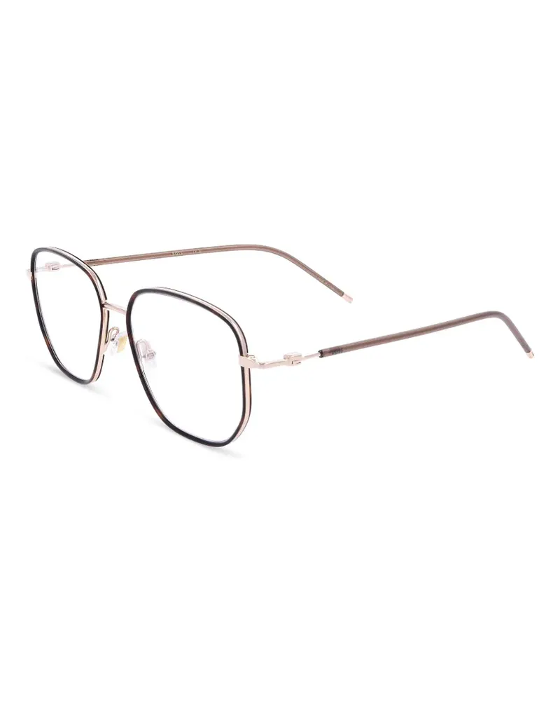 HUGO BOSS Brille mit geometrischem Gestell - Schwarz Schwarz