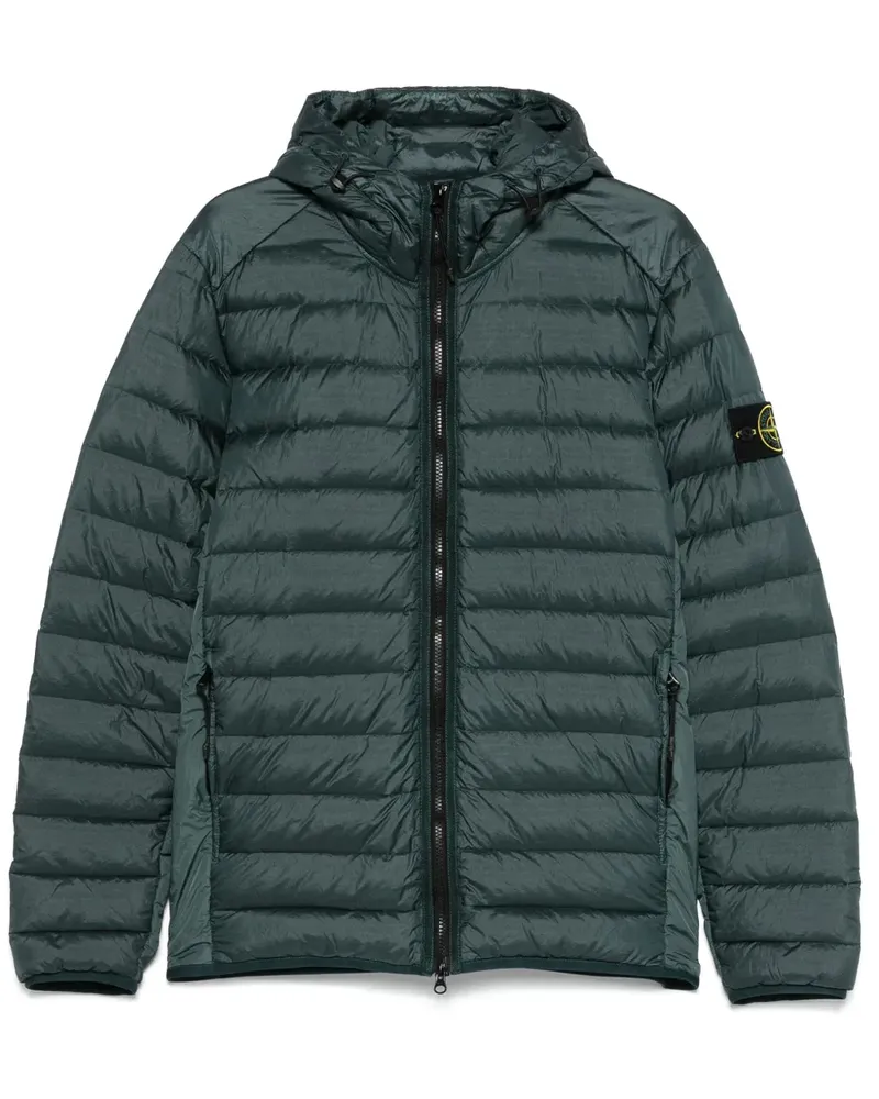 Stone Island Gesteppte Kapuzenjacke - Grün Grün