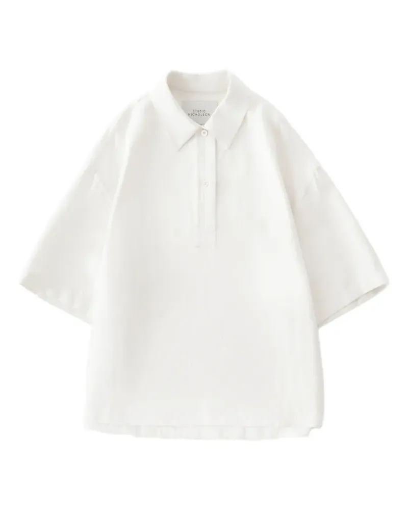 Studio Nicholson Toulon two-button short-sleeve shirt - Nude Nude