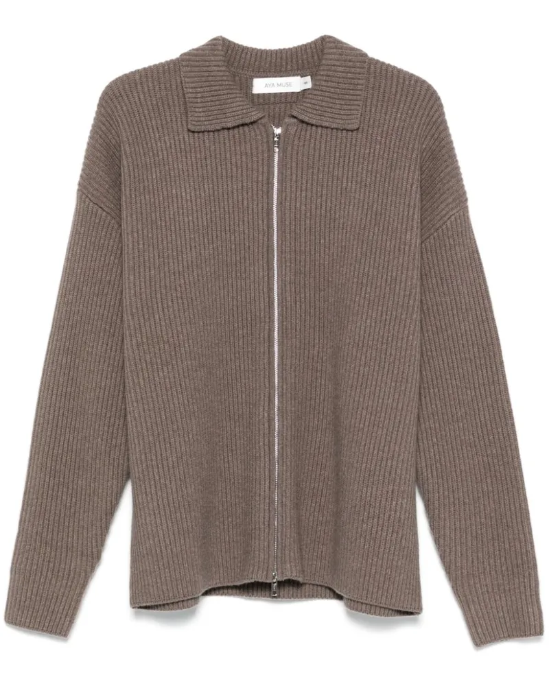 Aya Muse Gerippter Cardigan - Braun Braun