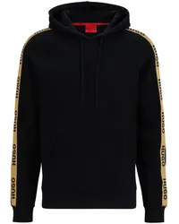 HUGO BOSS Hoodie mit Logo-Riemen Schwarz