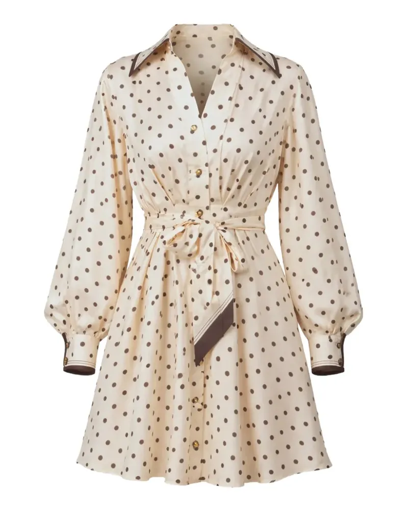 Zimmermann Dot Tuck Minikleid mit Gürtel - Nude Nude
