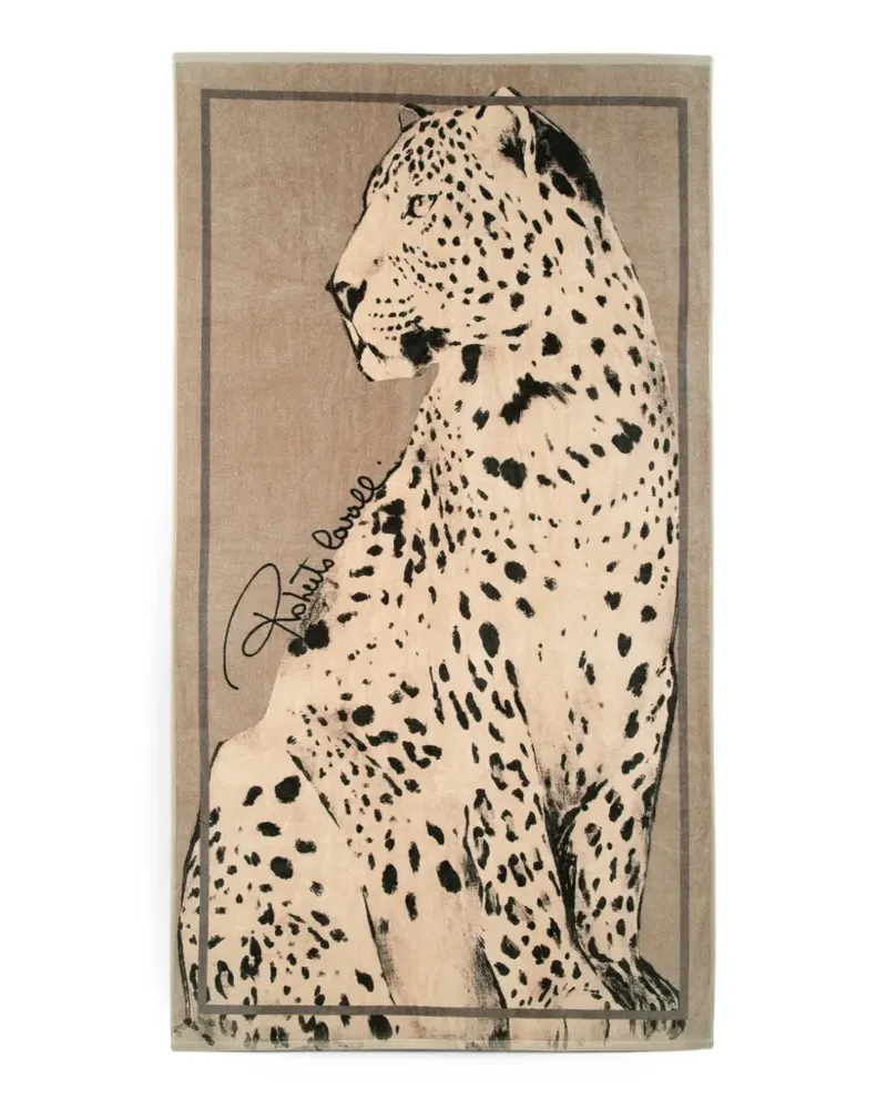 Roberto Cavalli Home Big Cat bath towel - Nude Nude