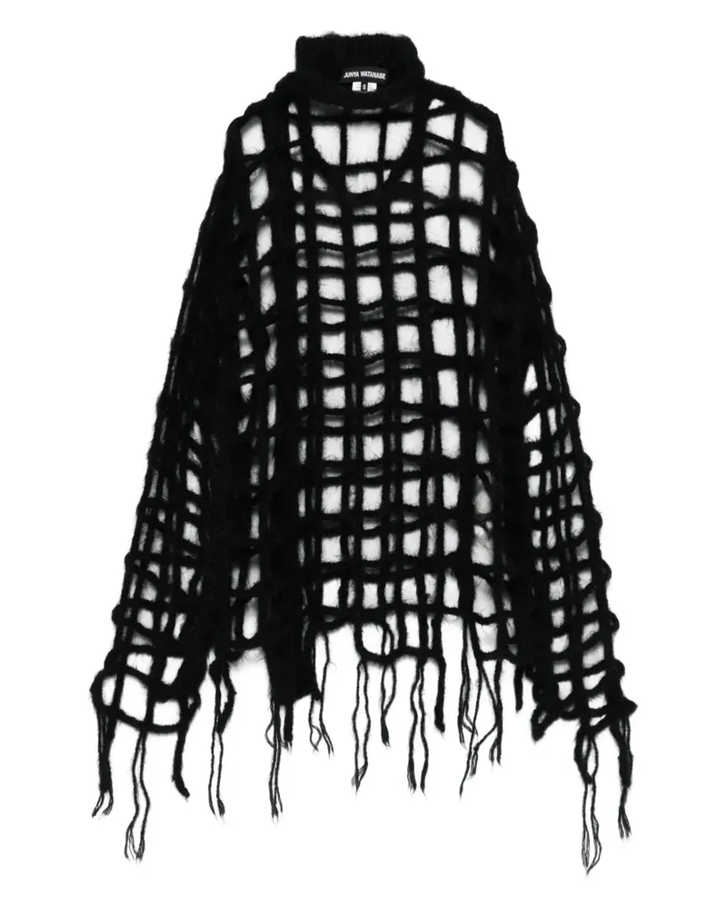 Junya Watanabe Pullover mit Lochstrickmuster - Schwarz Schwarz