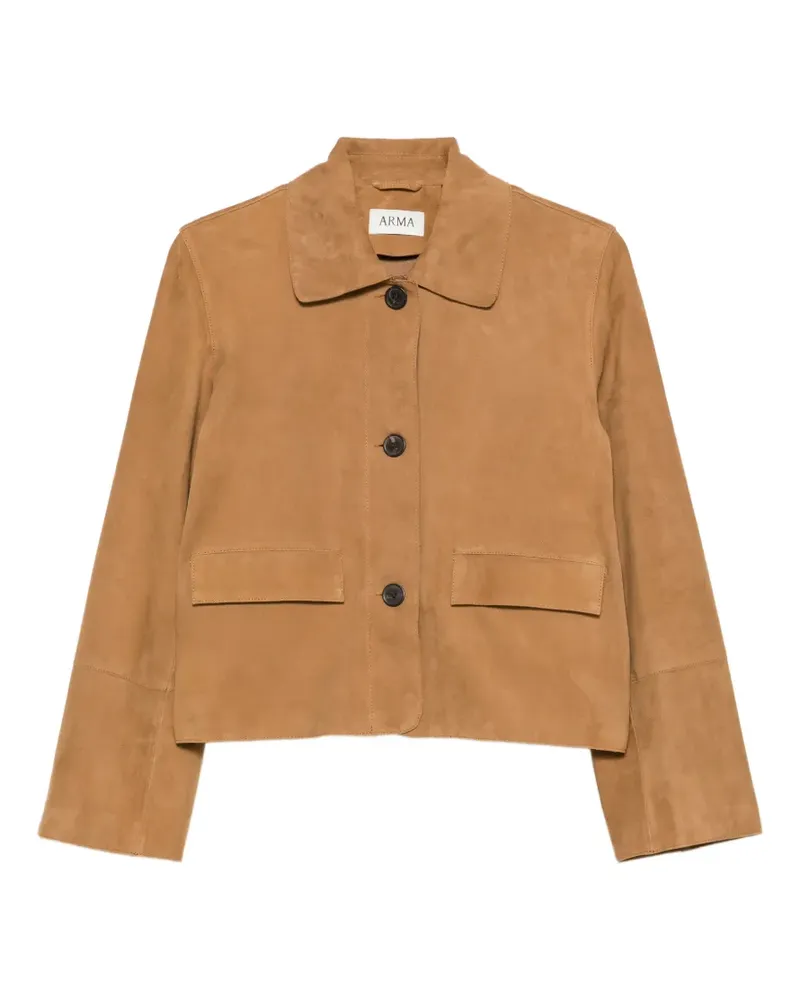 Arma Lederjacke mit Knopfverschluss - Braun Braun