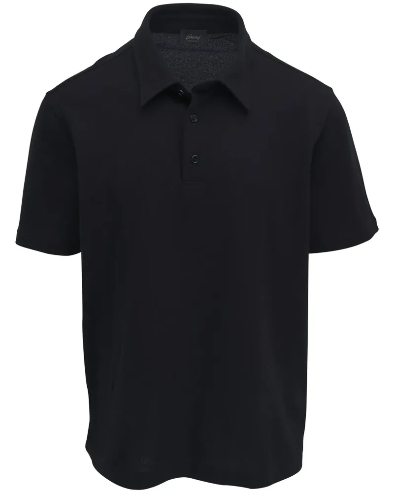 Brioni Kurzärmeliges Poloshirt - Schwarz Schwarz