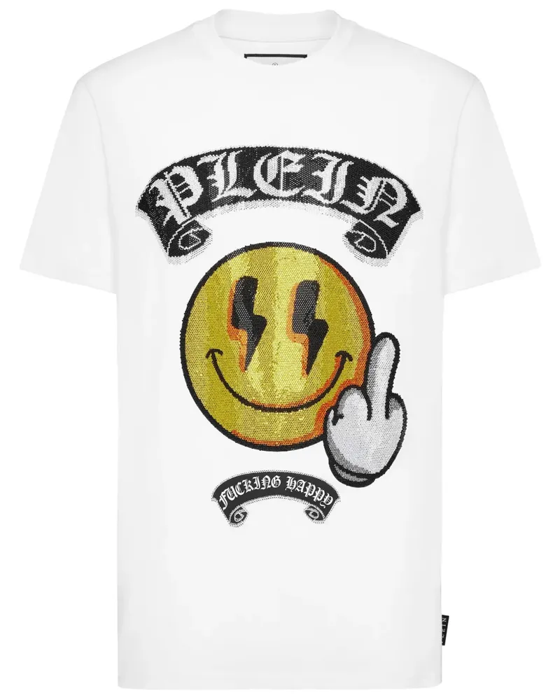 Philipp Plein T-Shirt mit grafischem Stempel - Weiß Weiß