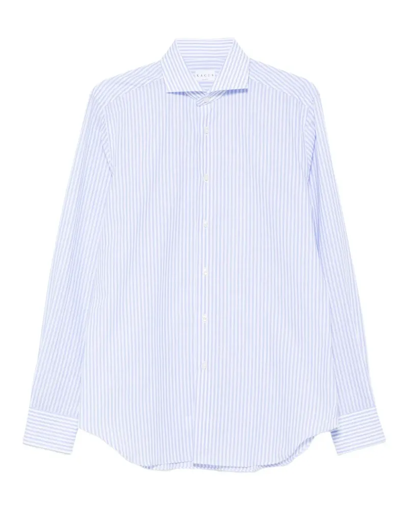 XACUS vertical-stripe spread-collar shirt - Blau Blau