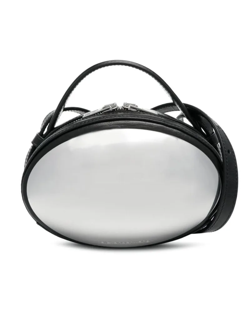 Alexander Wang Kleine Black Dome Umhängetasche Silber