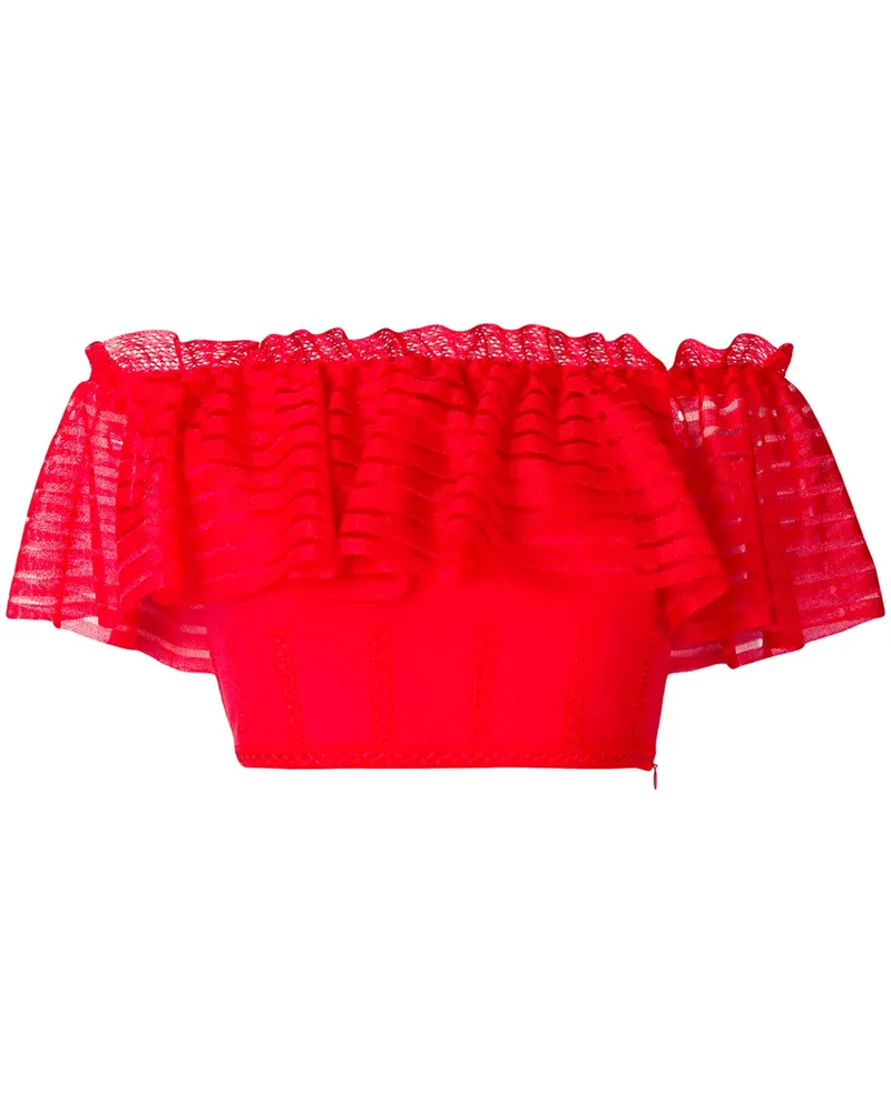 Alexander McQueen Schulterfreies Cropped-Oberteil - Rot Rot