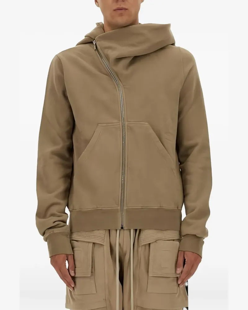 DRKSHDW by Rick Owens Concordians Mountain asymmetrical-zipper hoodie - Nude Nude