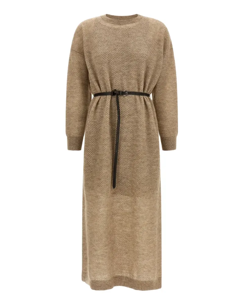 Brunello Cucinelli Midikleid mit Gürtel - Nude Nude
