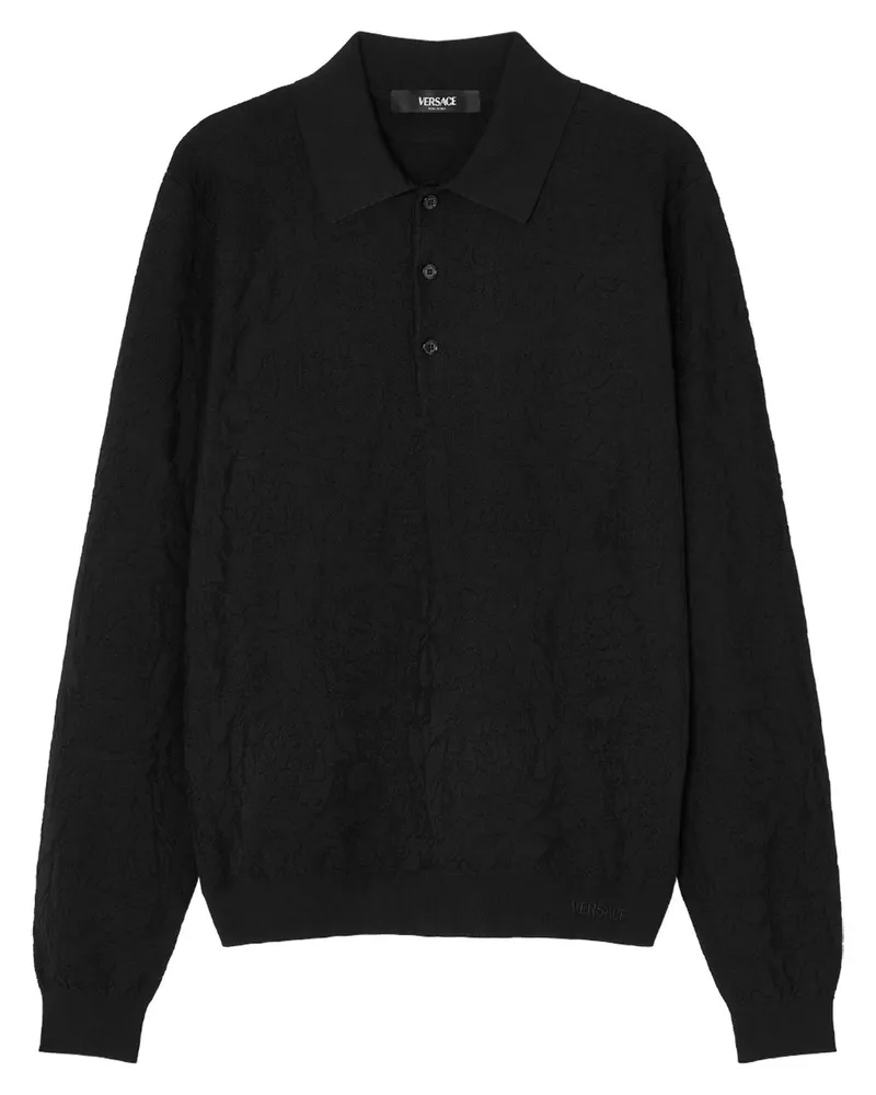 Versace Poloshirt mit Logo-Stickerei - Schwarz Schwarz