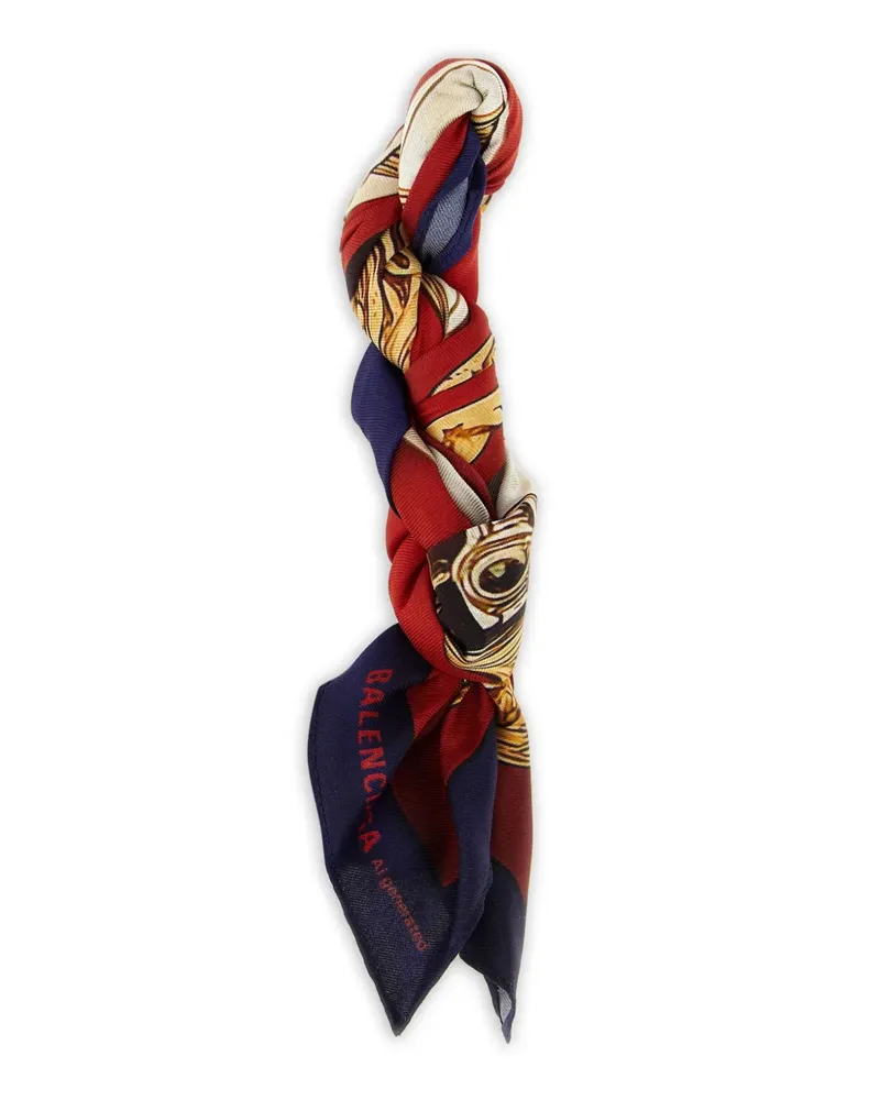 Balenciaga patterned silk twill scarf - Rot Rot
