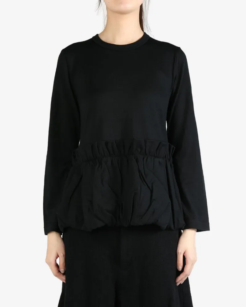 Comme des Garçons draped hem blouse - Schwarz Schwarz