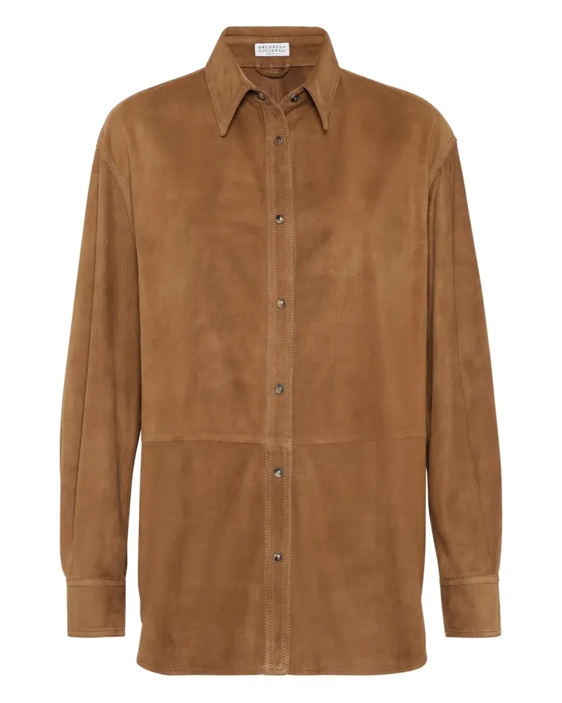 Brunello Cucinelli Hemd aus Leder - Braun Braun