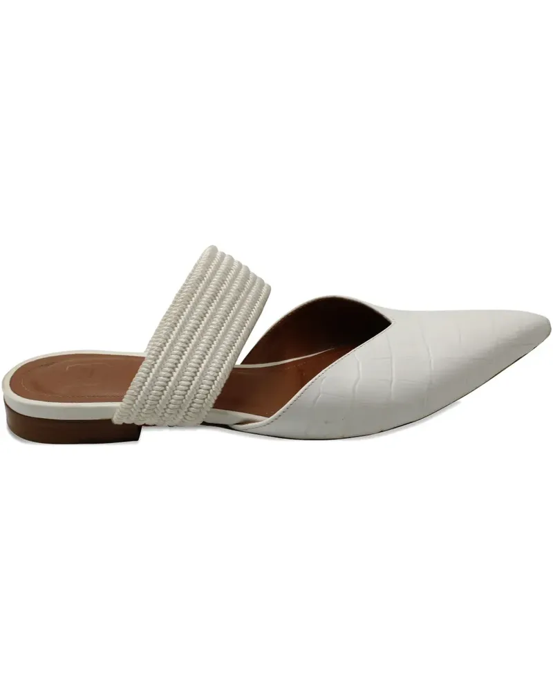 Malone Souliers Maisie pointed-toe braided-detail mules - Weiß Weiß