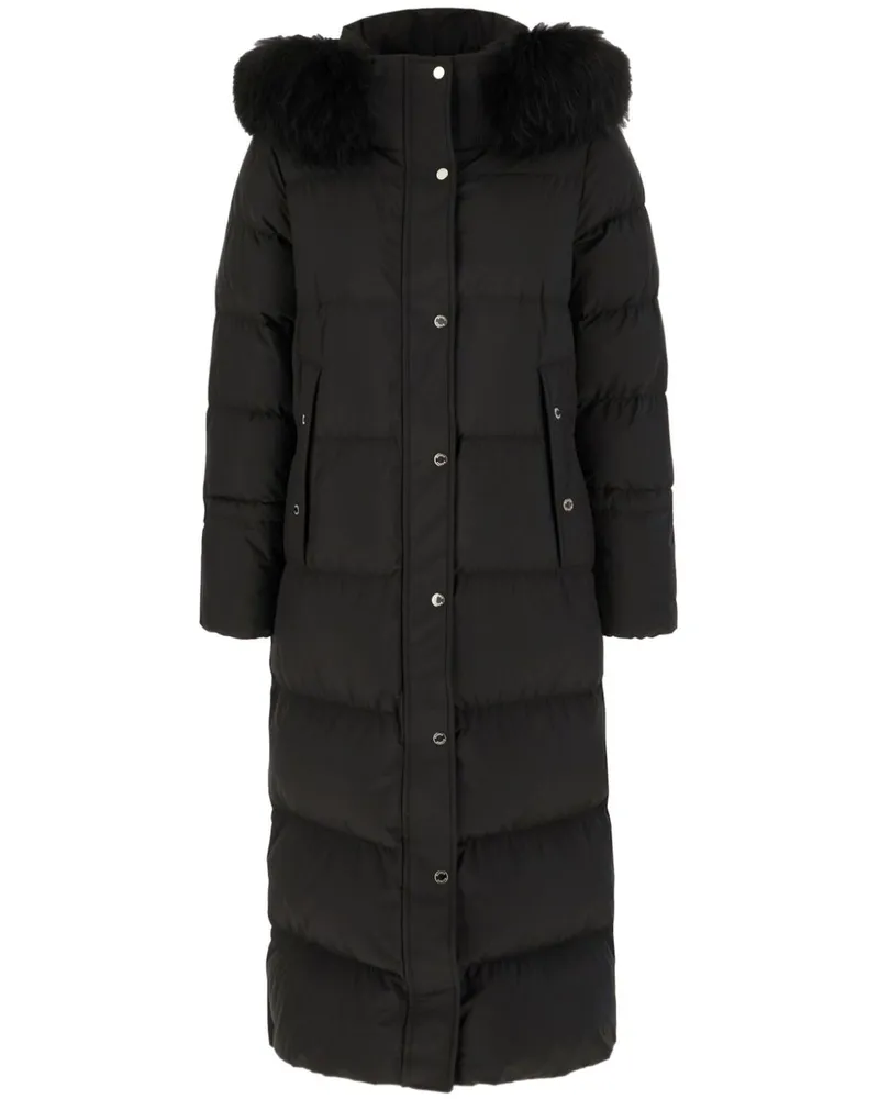 MOORER Steppjacke mit Kapuze aus Faux Fur - Schwarz Schwarz