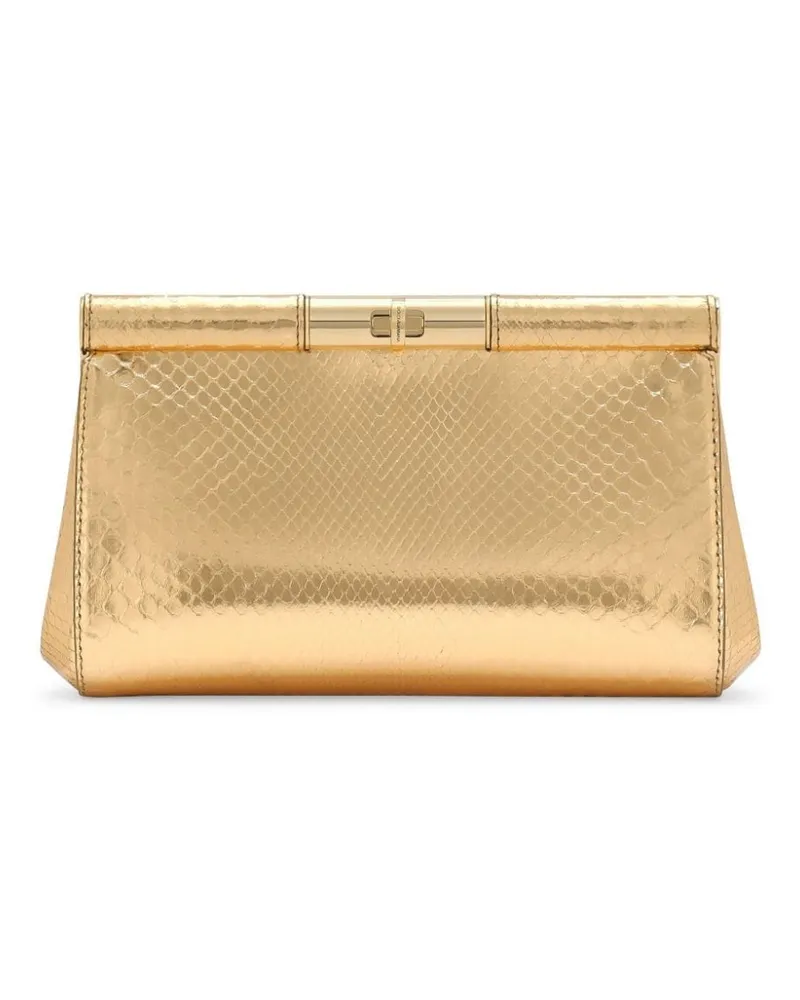 Dolce & Gabbana Clutch mit Schlangen-Effekt - Gold Gold